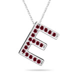 Ruby Initial E Pendant