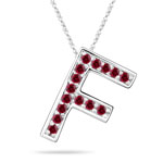 Ruby Initial F Pendant