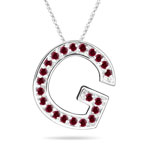 Ruby Initial G Pendant