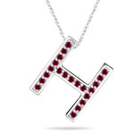 Ruby Initial H Pendant