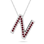 Ruby Initial N Pendant