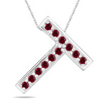 Ruby Initial T Pendant