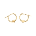 Youth Heart Hoop Click Earrings in 14K Yellow Gold