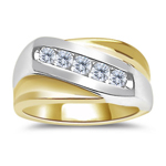 0.45 Ct Diagonal Channel Two Tone Men's