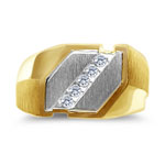 0.12 Ct Men's Heavy Diamond Two Tone Ring
