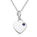 0.08 Cts Amethyst Solitaire Multi-Purpose Heart Charm Pendant in Silver