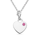 0.13 Cts Pink Sapphire Solitaire Multi-Purpose Heart Charm Pendant in Silver