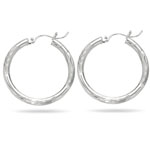 Paisley Small Hoop Earrings in 14K White Gold