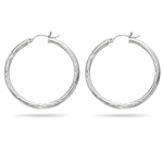 Paisley Large Hoop Earrings in 14K White Gold