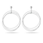 Circle Dangle Earrings in 14K White Gold