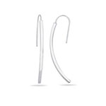 Curved Stick Earrings in 14K White Gold