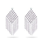 Balinese Bead Chandelier Earrings in 14K White Gold