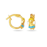 Childrens Teddy Bear Earrings in 14K Yellow Gold