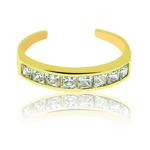 Cubic Zircon accented Toe Ring in 14K Yellow Gold