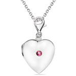 0.10Ct Pink Tourmaline Multi-Purpose Heart Charm Locket Pendant-Silver