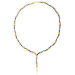 Royal Pave Twisted Necklace in 14K Two Tone Gold