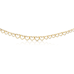 Graduated Open Heart Necklace in 14K Yellow Gold