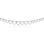 Graduated Open Heart Necklace in 14K White Gold