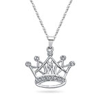 Royal Pave Crown Pendant in 14K White Gold