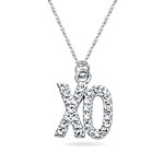 Royal Pave Hugs and Kisses Pendant in 14K White Gold