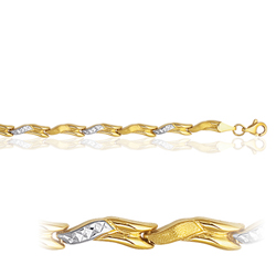 Womens Twisted Fancy Bracelet in 14K Two Tone Gold