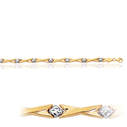 Womens Fancy Bracelet in 14K Two Tone Gold