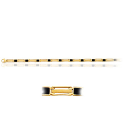 Men's Onyx Bracelet in 14K Yellow Gold