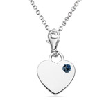0.08-0.15 Ct London Blue Topaz Multi-Purpose Heart Charm Pendant in Silver