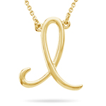 Fashion Script Initial I Pendant in 14K Yellow Gold
