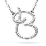 Fashion Script Initial B Pendant in Sterling Silver