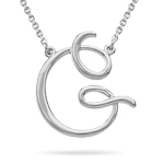 Fashion Script Initial G Pendant in Sterling Silver