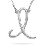 Fashion Script Initial I Pendant in Sterling Silver