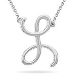 Fashion Script Initial L Pendant in Sterling Silver