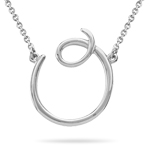 Fashion Script Initial O Pendant in Sterling Silver