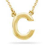 Fashion Block Initial C Pendant in 14K Yellow Gold