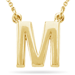 Fashion Block Initial M Pendant in 14K Yellow Gold