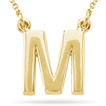 Fashion Block Initial M Pendant in 14K Yellow Gold