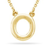 Fashion Block Initial O Pendant in 14K Yellow Gold