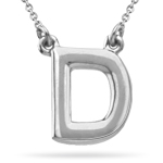 Fashion Block Initial D Pendant in 14K White Gold