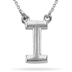 Fashion Block Initial I Pendant in 14K White Gold