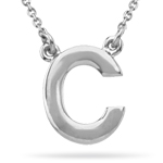 Fashion Block Initial C Pendant in Sterling Silver