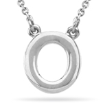 Fashion Block Initial O Pendant in Sterling Silver