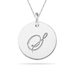 Initial S Pendant in 14K White Gold