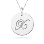 Initial X Pendant in 14K White Gold