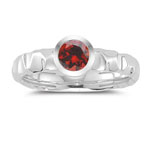 0.57 Cts Garnet Solitaire Ring in 14K White Gold