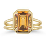 2.43 Cts Citrine Solitaire Ring in 14K Yellow Gold