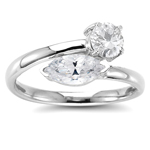 1.33 Cts White Topaz Ring in 14K Yellow Gold