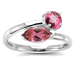 1.15 Cts Pink Tourmaline Ring in 14K Yellow Gold