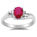 Ruby Ring - 0.02 Ct Diamond & Ruby Ring