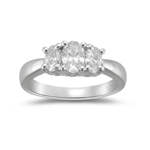 0.32 Cts Diamond & 1.38 Cts White Sapphire Ring in Platinum